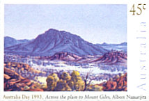 Across the plane to Mount Giles - painting by Albert Namatjira