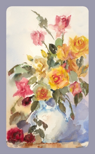 Roses in Vase - Water Colour painting by Jennifer Shepherd